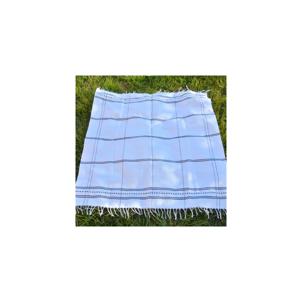 Plaid marocain tissée en soi bleu/noir Plaid marocain tissée en soi bleu/noir